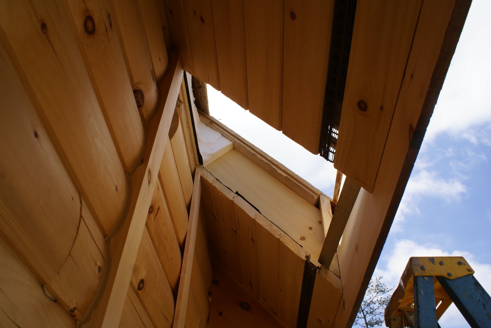 Hidden Bend Retreat, Romney West Virginia: Chimney Hole Cut in Roof