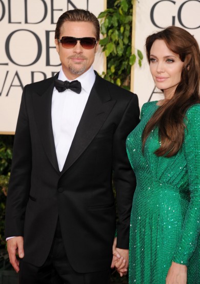 Fashion style zone: angelina jolie and her husband in golden globe 2011