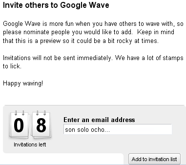 Invitaciones para google wave