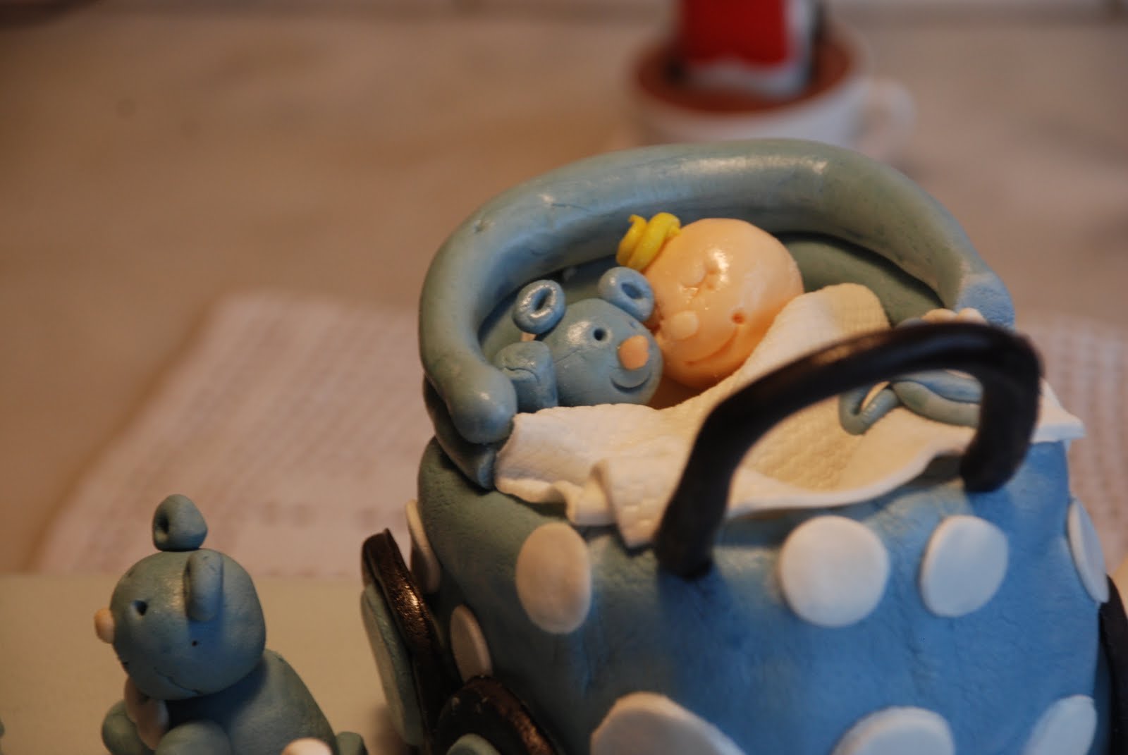 ikbush Bebek Arabalı Pasta Baby Shower Cake for Boys
