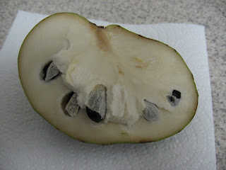 cherimoya in half