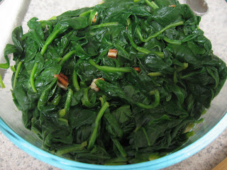 Spinach with brown butter and pecans, adapted from Vegetables Every Day by Jack Bishop