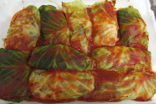 cabbage rolls with venison sausage and rice, adapted from My Culinary Sanctuary