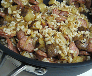 barley with sausage and potatoes, adapted from 80 Breakfasts