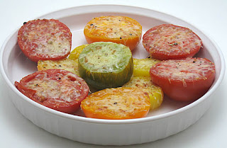 broiled tomatoes with parmesan, adapted from Vegetables Every Day