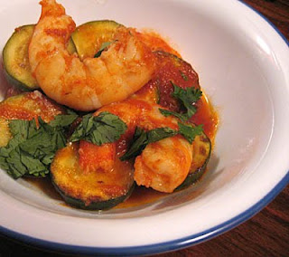 Chipotle shrimp and zucchini recipe, adapted from Rick Bayless's Mexican Everyday