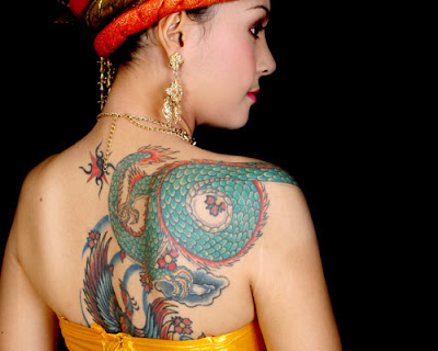 Sexy girl tattoo design - dragon, flowers, love, heart tattoos  04