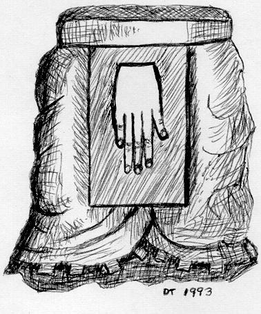 Redrawing of Mayan apron hand symbol, Aug. 1880
