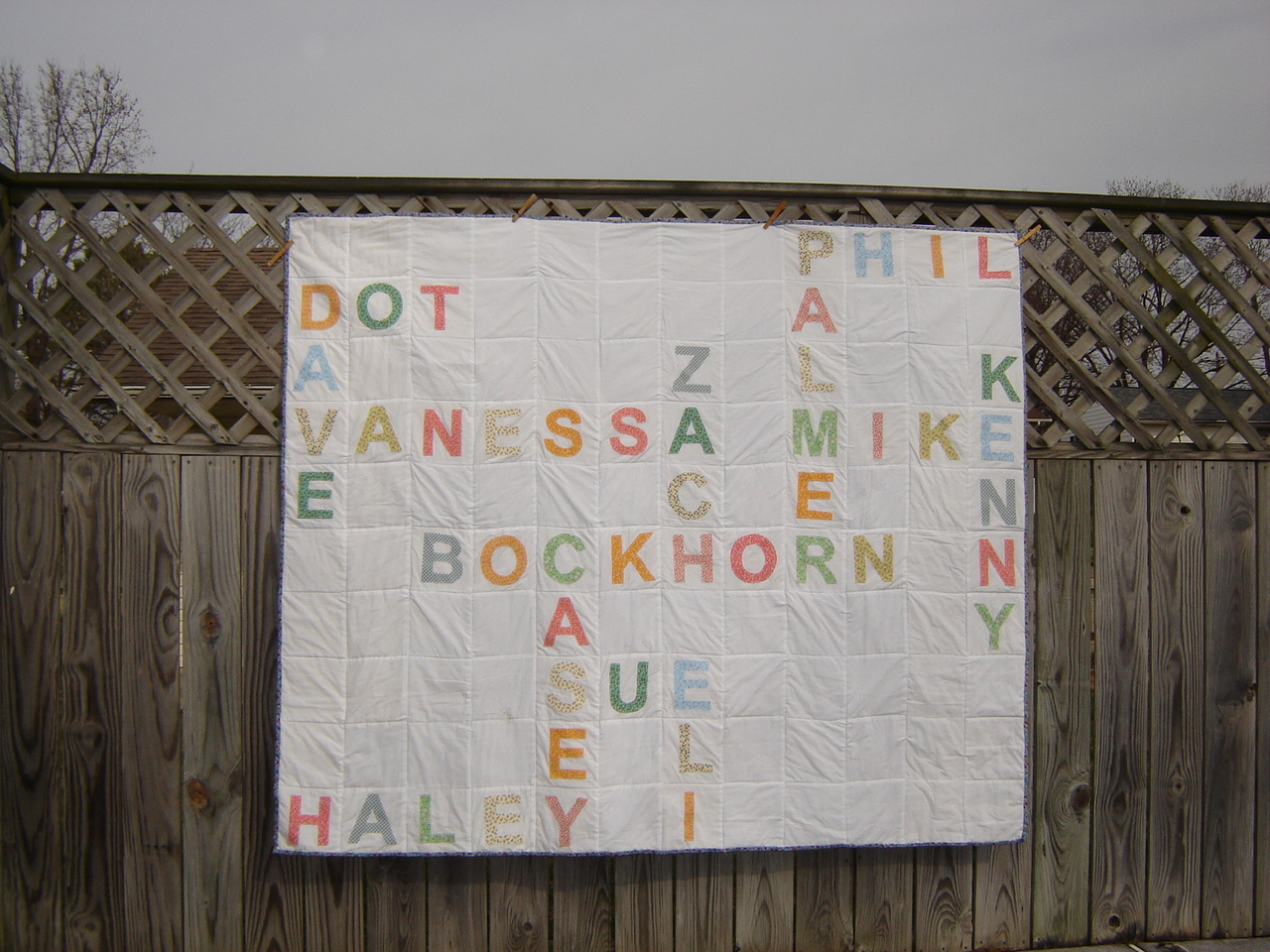 Quilt Brain Family Names Quilt