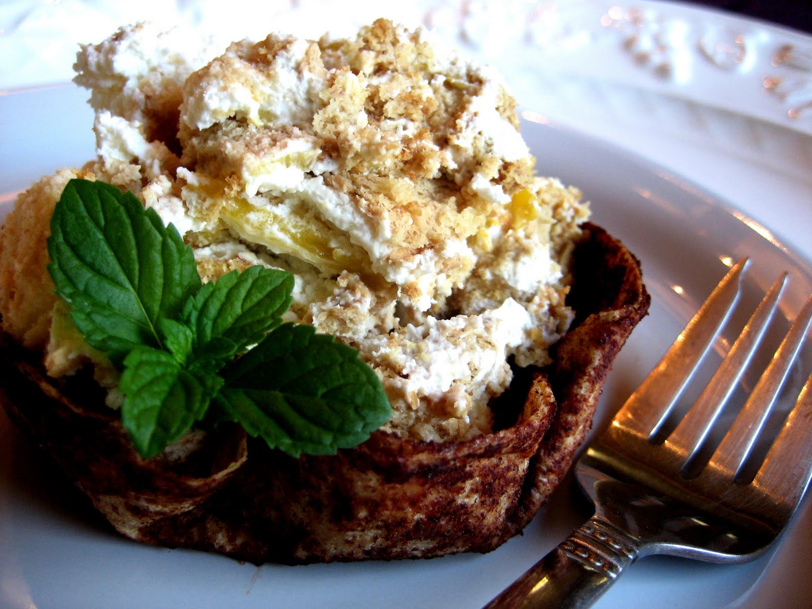 Homestyle Vegetarian Cooking MangoRefrigerator Cake in Tortilla Cup