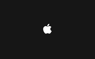 Klein wit Apple logo op zwarte achtergrond