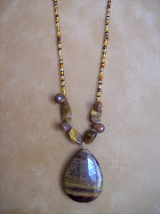 Brown tear drop stone necklace