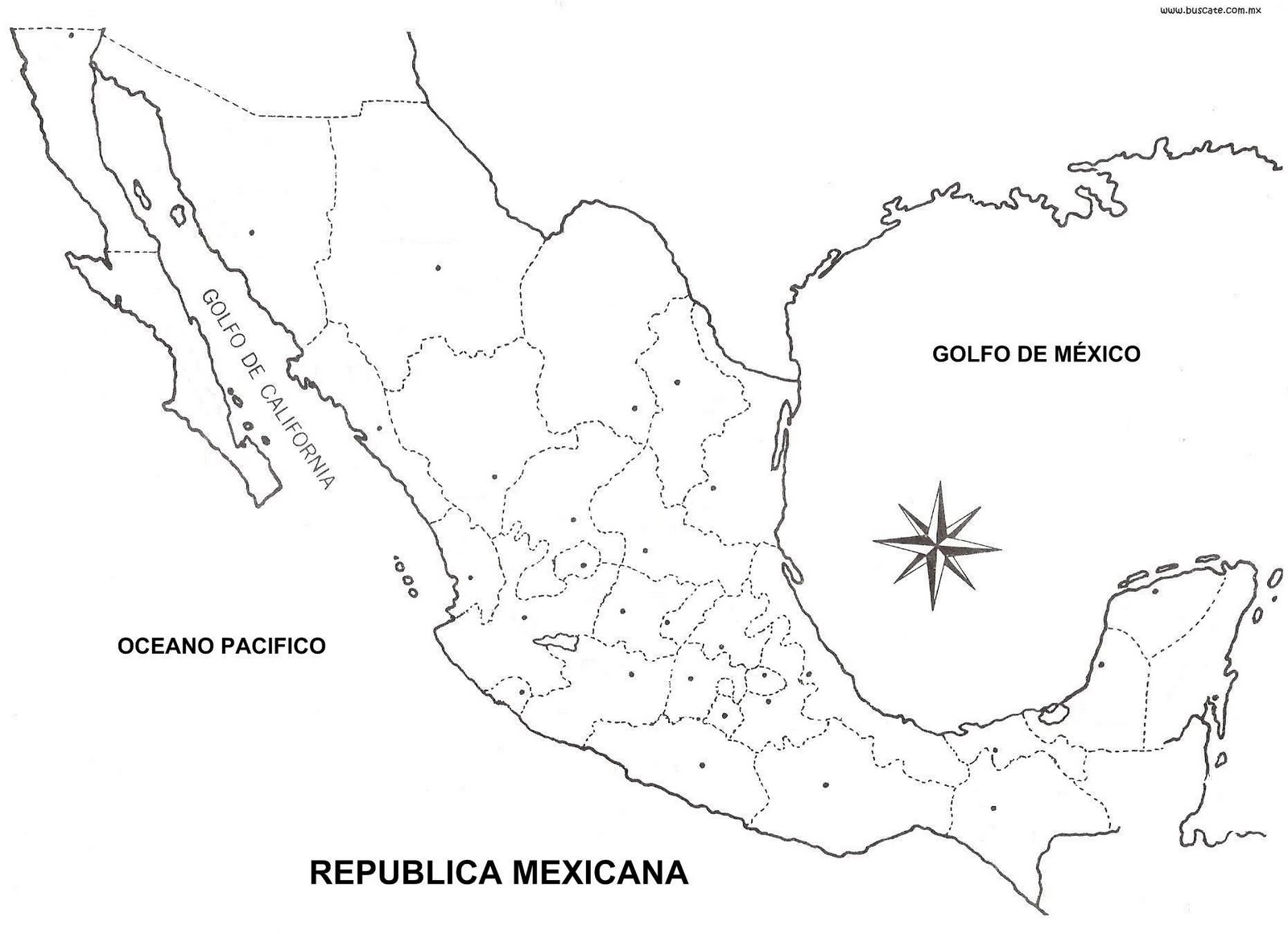 Mapa de mexico para colorear Imagui