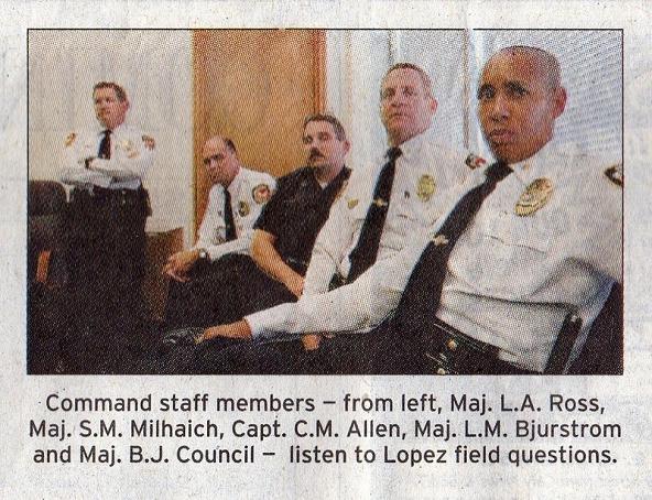 From left: Maj, L.A. Russ, Maj. S.M. Milchaich, Capt. C.M. Allen, Maj L.M. Bjurstrom, and Maj. B.J. Council (summer 2007)