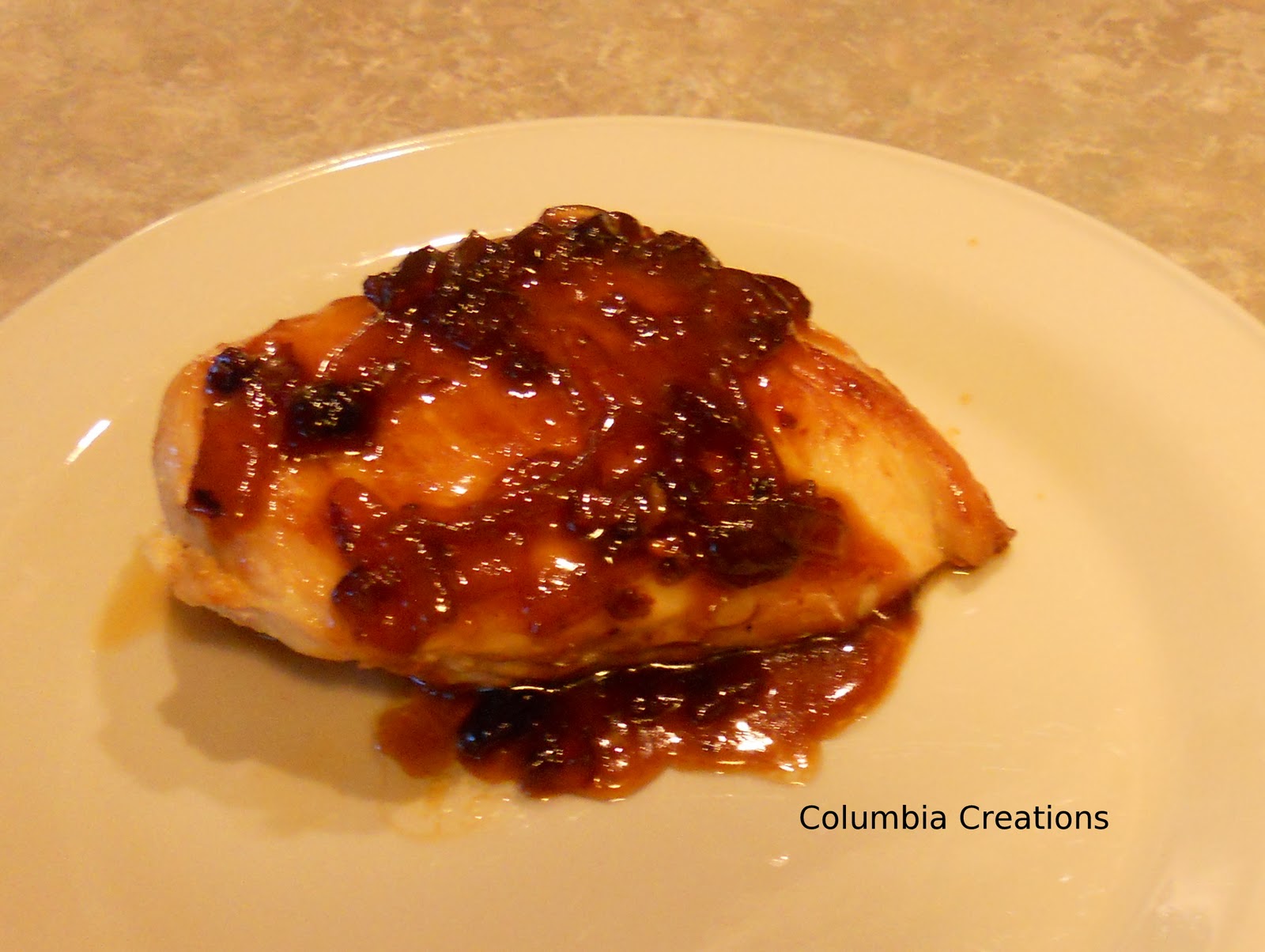 Columbia Creations Chicken with Red Onion Marmalade Pan Sauce