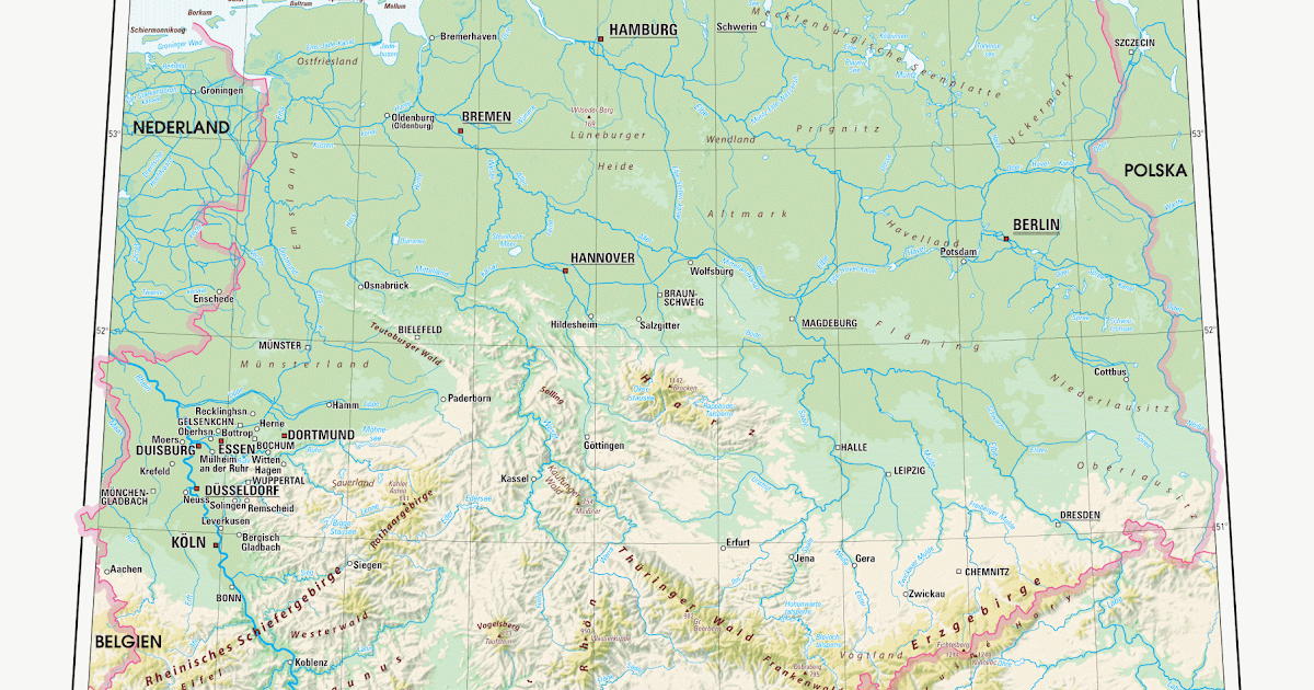 Landkartenblog: Online: Physischekarte von Deutschland 1:2.500.000