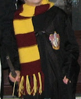 Boo in his Harry Potter scarf