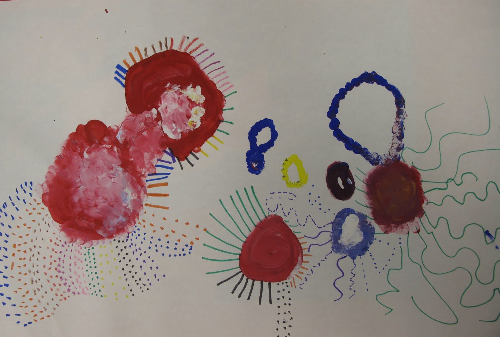 Artists For Kids First grade "fingerprinting" painting
