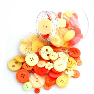 Kay Dees Crafts: Mixed craft buttons in a tub
