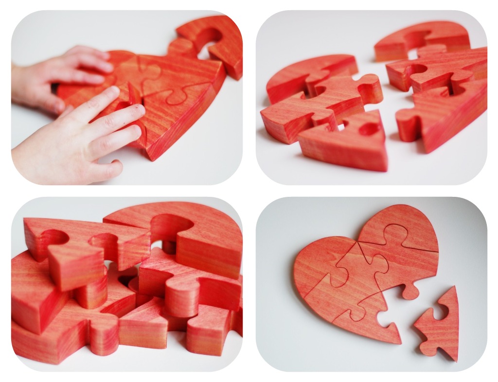 Just Hatched Wood Heart puzzle for Valentine's Day
