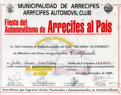MUNICIPALIDAD DE ARRECIFRES  -  ARRECIFRE AUTOMOVIL CLUB