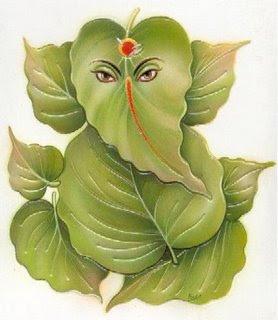 Ganesh pooja: leaves Vinayaka