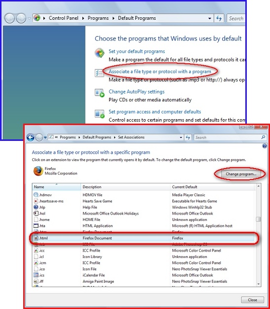 Information & Tutorial Changing Default Program on Windows Vista