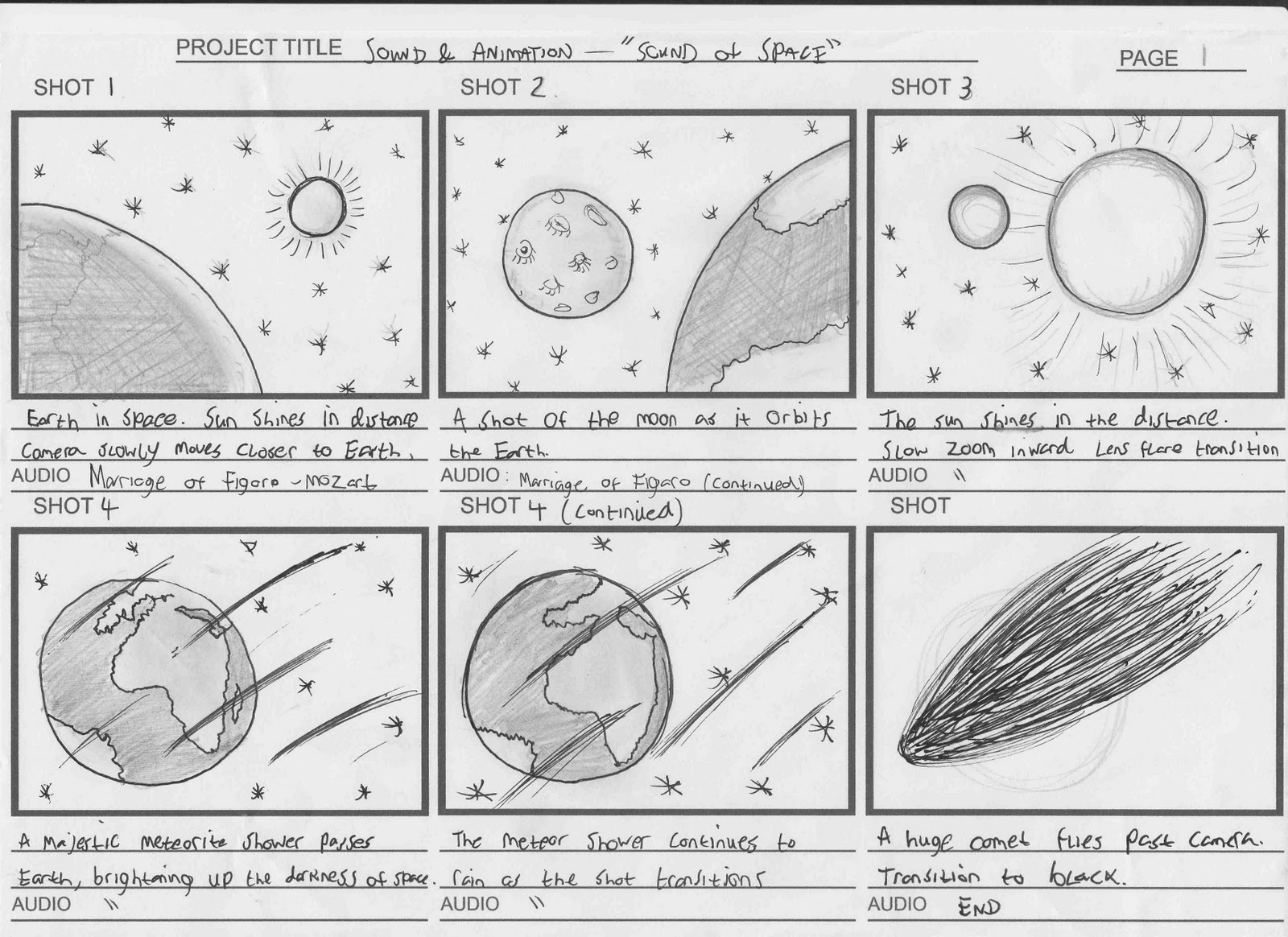 Sound and Animation Storyboard