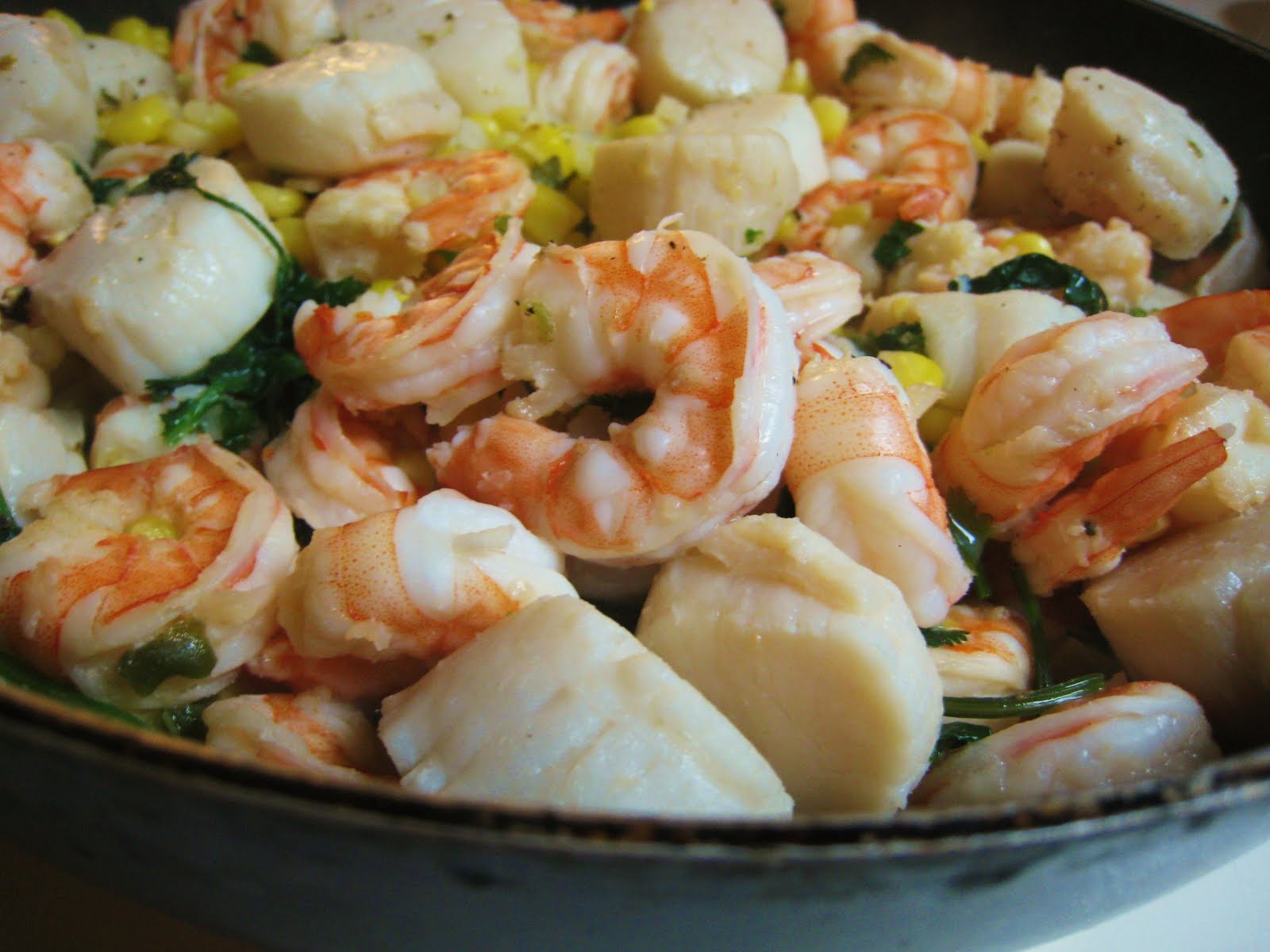 Backup Shrimp, Scallops, and Corn Relish