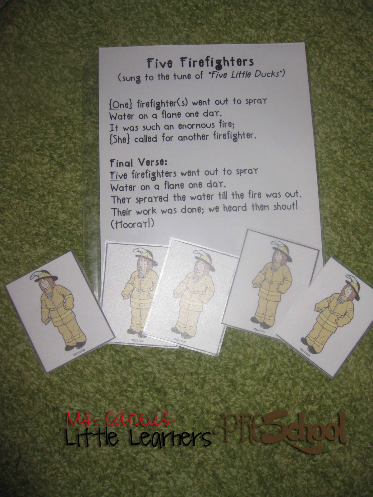 Five Little Firefighters Printable