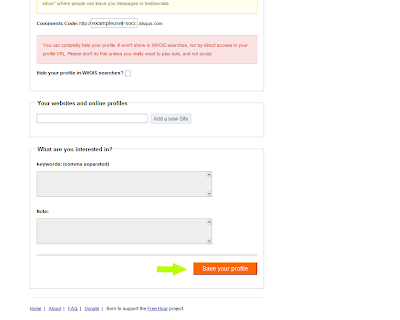 Save your profile