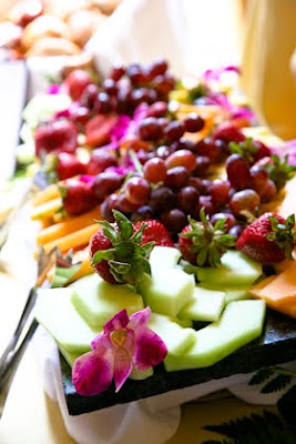 Sunlight reflects off fruit being served at 1451 Renaissance Place for Saz's Spring Wedding Showcase