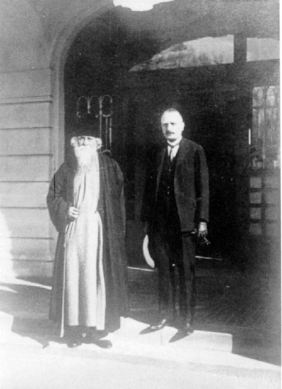 Tagore and his physician, Dr Schmidt, in Balatonfured