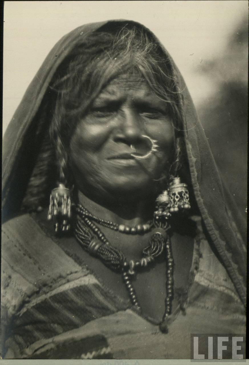 Portrait of an Indian Old Woman with Various Ornaments