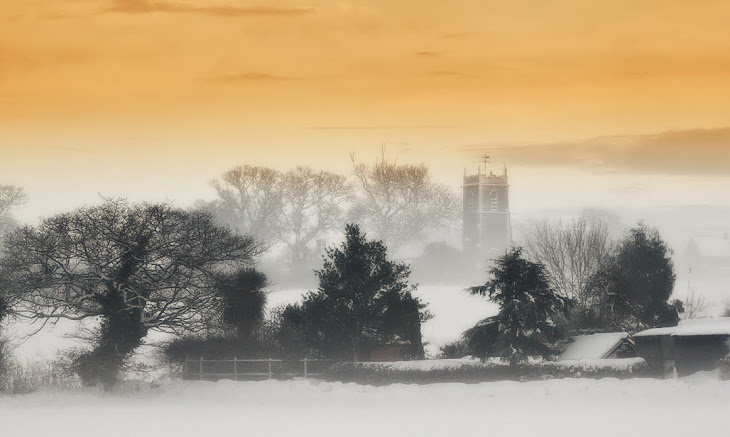 Our village church in the mist