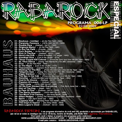 TRACK LIST RABAROCK 006-LP  -  Bauhaus