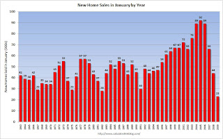New Home Sales January Not Seasonally Adjusted