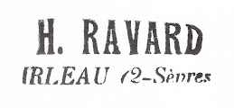 Tampon de l'épicerie de Henry et Jeanne RAVARD à Irleau