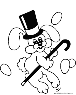 easter coloring pictures magician bunny dancing pictures