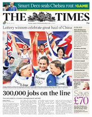 The Murdoch LONDON Times 18 August 2008  front page 300,000 jobs on the line!