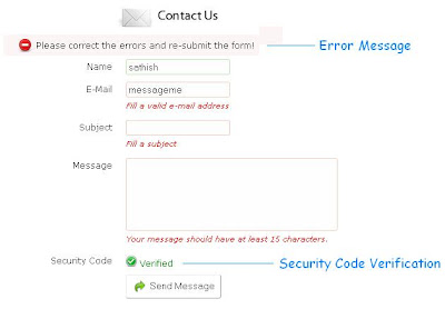 captcha form validation ajax using option verification changing there