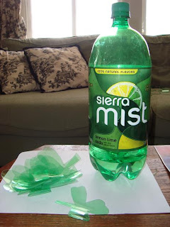 2-liter bottle of Sierra Mist and multiple plastic shamrocks