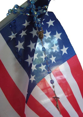 American Flag With Rosary