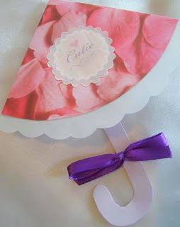 Paper umbrella with rose pattern on top