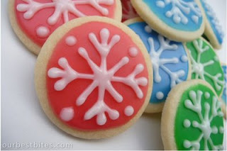 Cookies with snowflake art