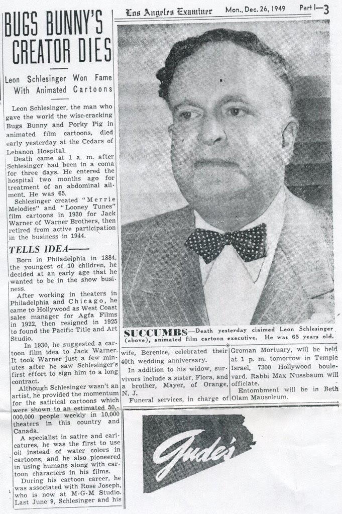 Inside Jeff Overturf's Head Leon Schlesinger and the Looney Tunes He