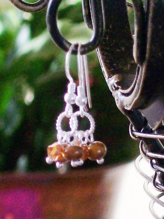 Delicate freshwater pearls and crystals hand from sterling hoops - $18 SOLD