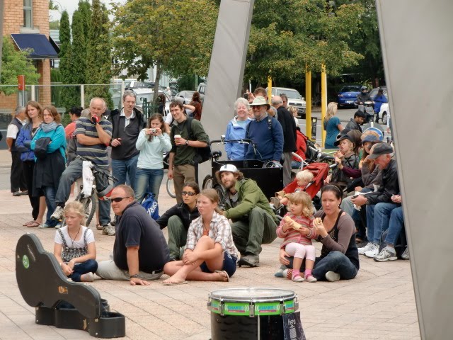 Watching Buskers in Christchurch