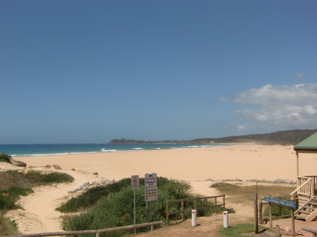 Looking out at sunshine and sand