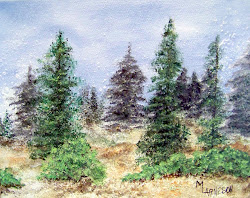 pine trees forest colorado artist painted canvas arneson mary